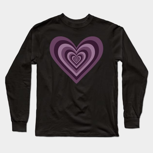 Aubergine Expanding Hearts Long Sleeve T-Shirt by Velvet Earth